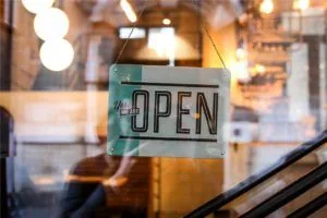 Shop with an OPEN sign
