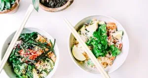 Asian food in a bowl